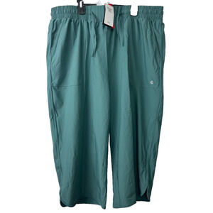 NEW Baleaf Pants 2XL Green Pull On Wide Leg Crop UPF 50 Pockets Athletic A27